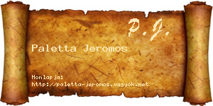 Paletta Jeromos névjegykártya